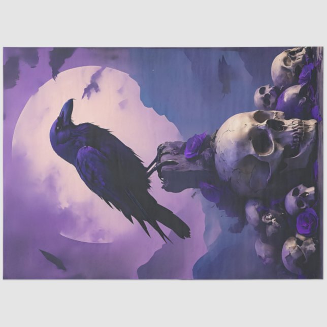 Raven Skull Tissue Paper (Front)