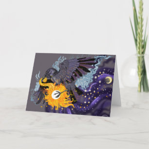 Raven Sky Folklore Greeting Card
