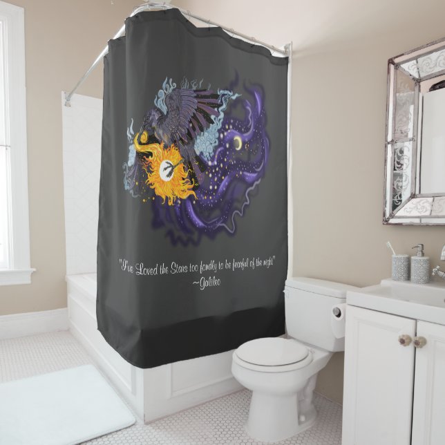 Raven Sky Folklore Shower Curtain (In Situ)