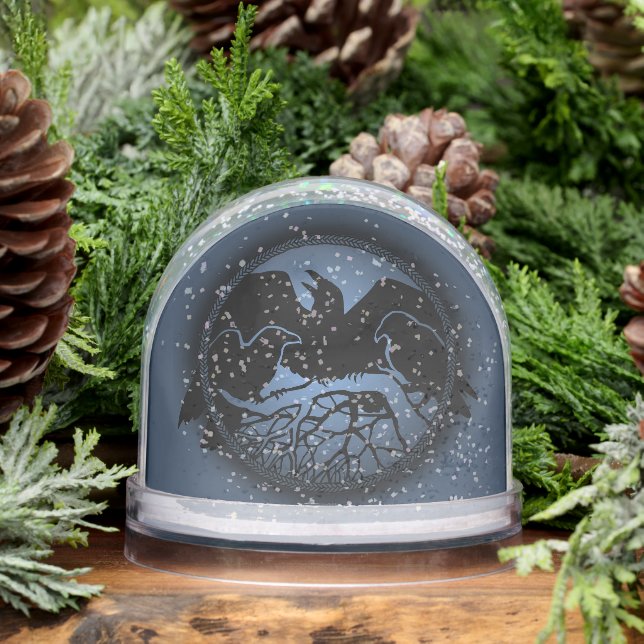 Raven Snow Globe Personalized Raven Snow Globes (Winter)