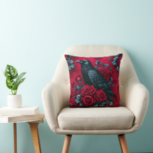 Raven Song 16x16 Throw Pillow