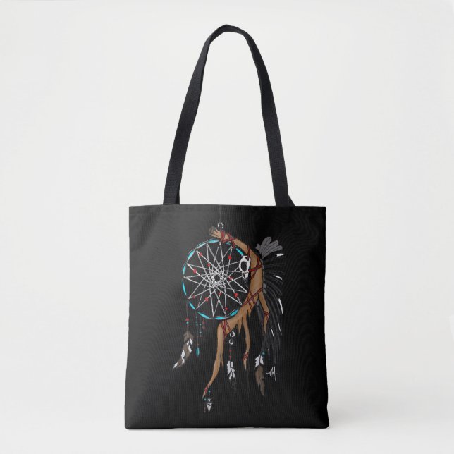 Raven Spirit Dreamcatcher (for dark colours) Tote Bag (Front)