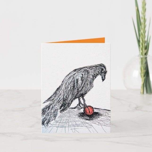 Raven Standing on the sun Thank You Card (Front)