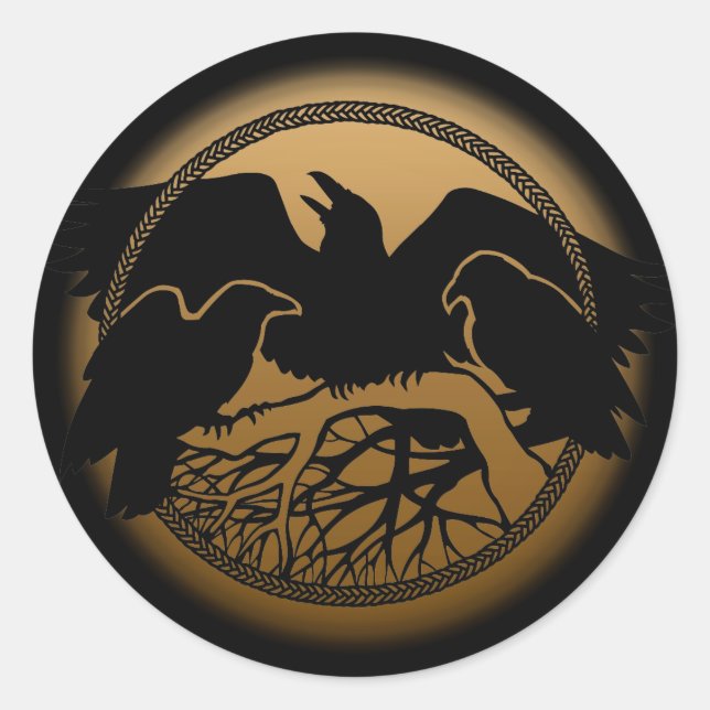 Raven Stickers Native Wildlife Raven Art Stickers (Front)
