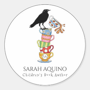 Raven &Tea Cups Book Author Promotional Stickers