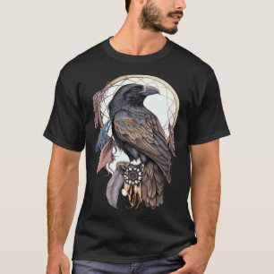 Raven Tribal Watercolor Raven Dream Catcher 1 T-Shirt