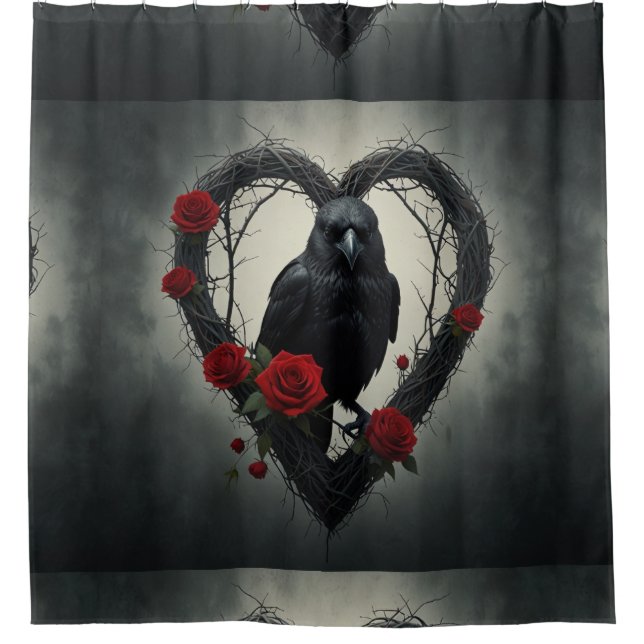 Raven Valentine´s  Shower Curtain (Front)