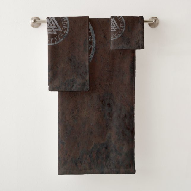 Raven Valknut Design  Bath Towel Set (Insitu)