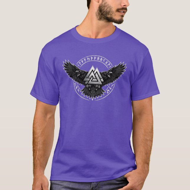 Raven Valknut Viking T-Shirt (Front)