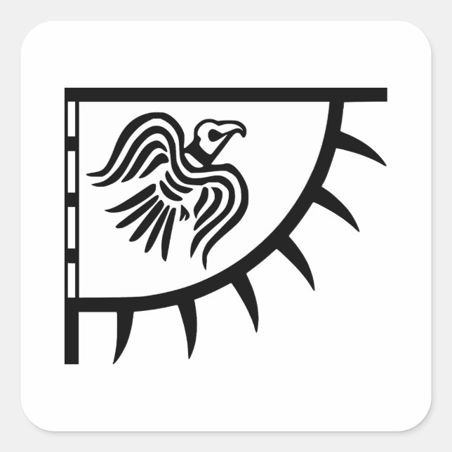 Raven Viking Banner Square Sticker (Front)