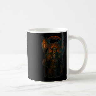 Raven Viking Halloween Design Norse Sorcerer Moon  Coffee Mug