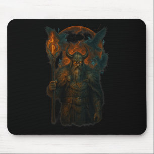 Raven Viking Halloween Design Norse Sorcerer Moon  Mouse Mat