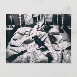 Raven Watching Sleeping Woman Postcard