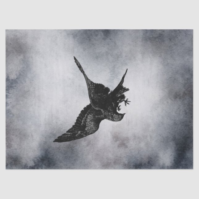 Raven Watercolor Tissue Paper (Front)