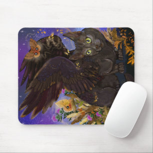 Raven Winged Autumn Magic Cat Mouse Mat