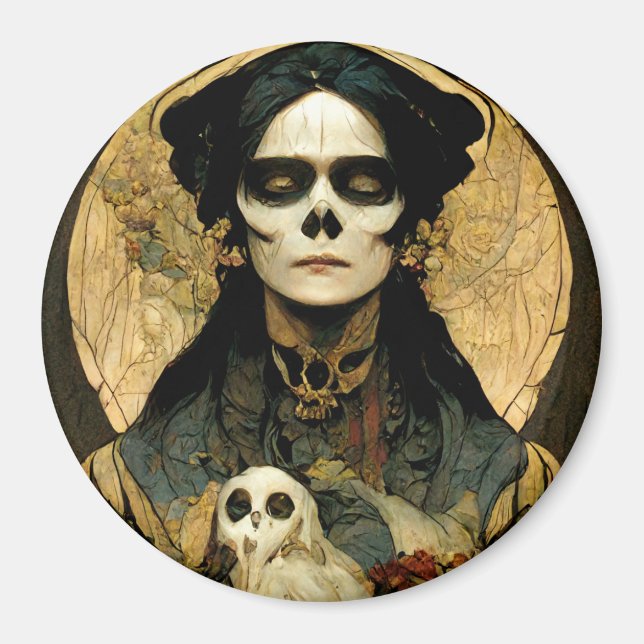 Raven Witch 2 Fantasy Horror Goth Gothic Magnet (Front)