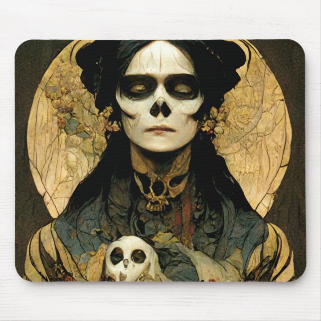 Raven Witch 2 Fantasy Horror Goth Gothic Mouse Mat (Front)