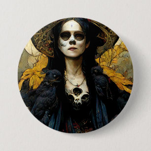 Raven Witch 3 Fantasy Horror Goth Gothic 7.5 Cm Round Badge