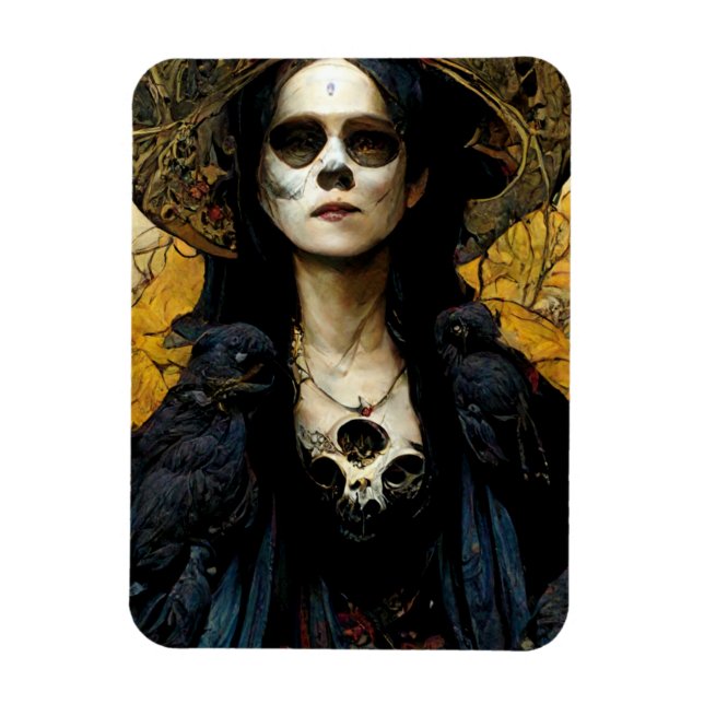 Raven Witch 3 Fantasy Horror Goth Gothic Magnet (Vertical)