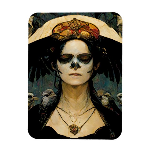 Raven Witch 4 Fantasy Horror Goth Gothic Magnet (Vertical)