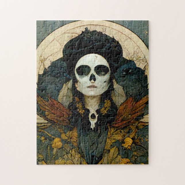 Raven Witch Fantasy Horror Goth Gothic Jigsaw Puzzle (Vertical)