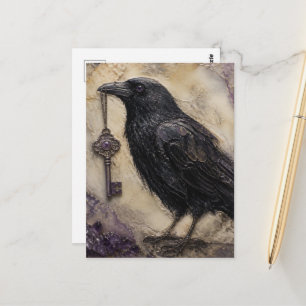 Raven with a Key Postcard