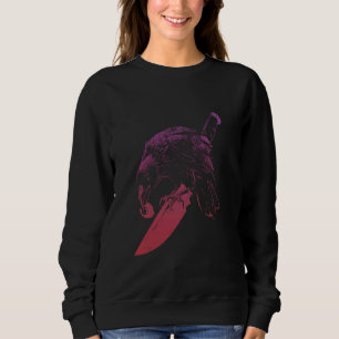 Raven With Eyeball - Vintage Spooky Crow Halloween Sweatshirt