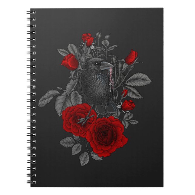 Raven with the key and roses notebook (Front)