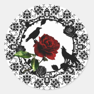 Raven Wolf Gothic Stickers