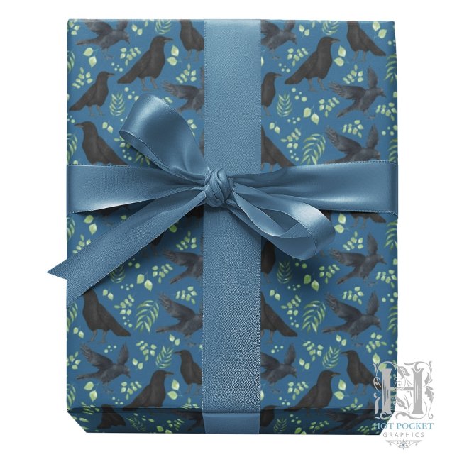 Raven Wrapping Paper in Blue (Creator Uploaded)