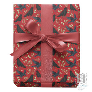 Raven Wrapping Paper in Red