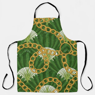Ravenala madagascariensis and gold chains. Vintage Apron