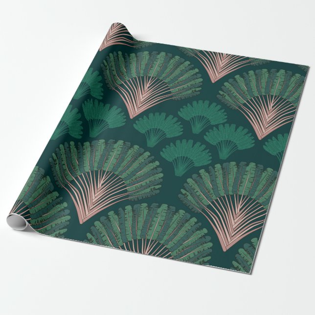 Ravenala madagascariensis seamless pattern. Vintag Wrapping Paper (Unrolled)