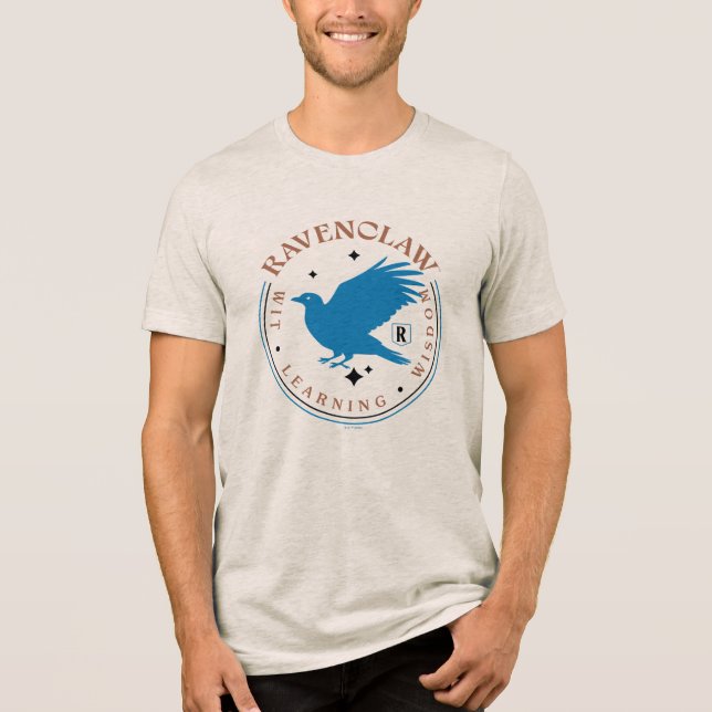 RAVENCLAW™ Blue Eagle House Pride Badge Tri-Blend Shirt (Front)