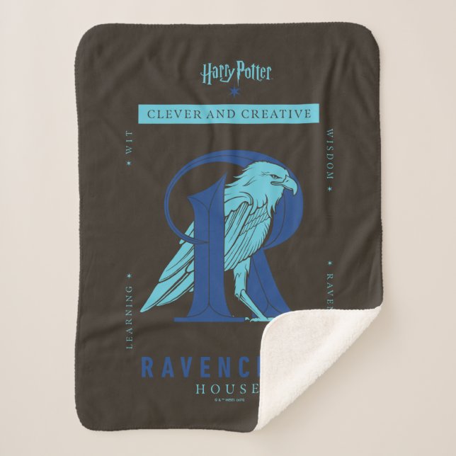 RAVENCLAW™ House Clever and Creative Sherpa Blanket (Front)