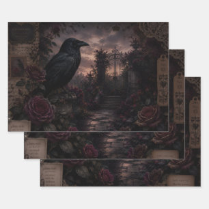 RAVENHEART GOTHIC ROSE GARDEN WRAPPING PAPER SHEET