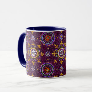 RAVENNA BYZANTINE MOSAICS,STAR,PURPLE STARRY NIGHT MUG