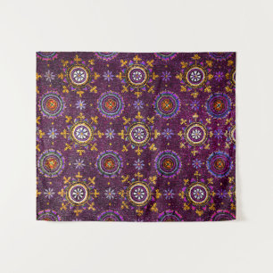 RAVENNA BYZANTINE MOSAICS,STAR,PURPLE STARRY NIGHT TAPESTRY