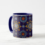 RAVENNA BYZANTINE MOSAICS,STARS,BLUE STARRY NIGHT MUG<br><div class="desc">Digital elaboration and design by Bulgan Lumini from mosaic detail of ceiling Galla Placidia Mausoleum Ravenna 1st half of 5th century.</div>