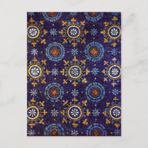 RAVENNA BYZANTINE MOSAICS,STARS,BLUE STARRY NIGHT POSTCARD