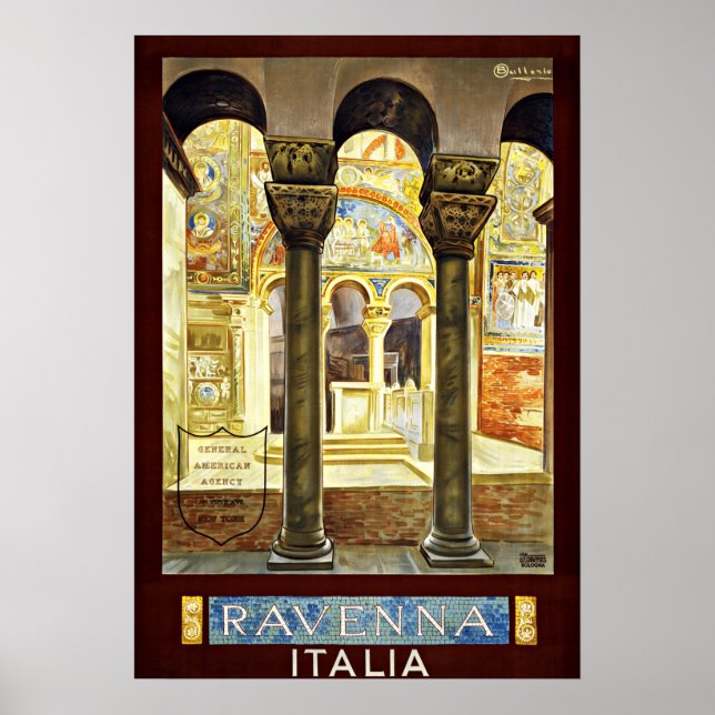Ravenna Italy Vintage Travel Poster (Front)