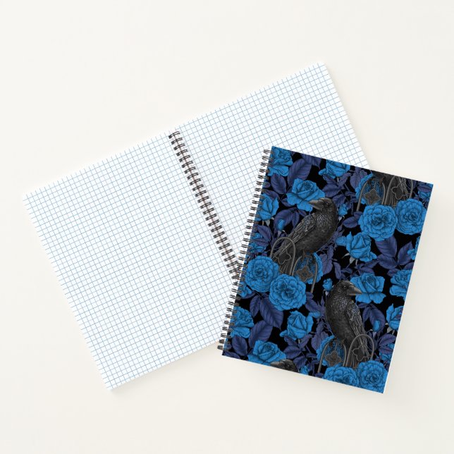 Ravens and  blue roses notebook (Inside)