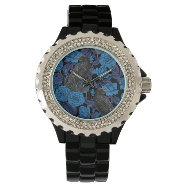 Ravens and  blue roses watch (Front)
