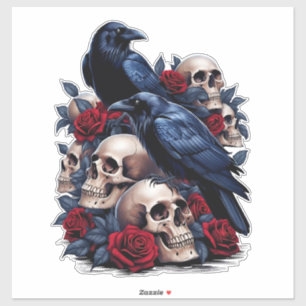 Ravens and Roses: Gothic Skull Design