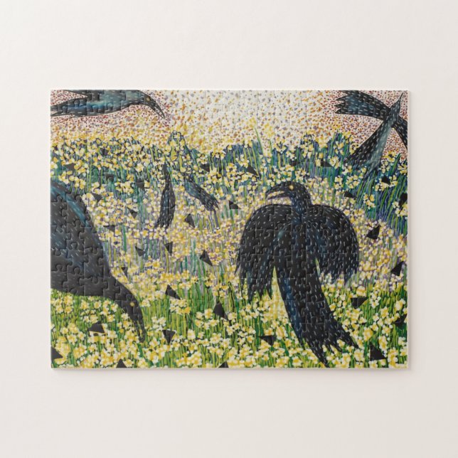 Ravens and Wild Mustard Jigsaw Puzzle (Horizontal)