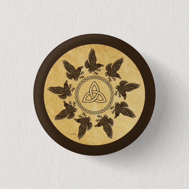Ravens Circle Dance 3 Cm Round Badge (Front)