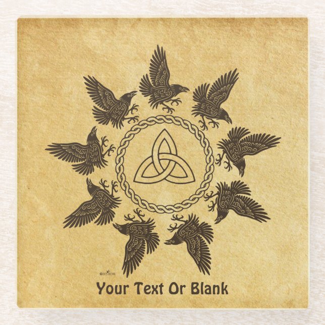 Ravens Circle Dance Glass Coaster (Front)