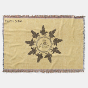Ravens Circle Dance Throw Blanket