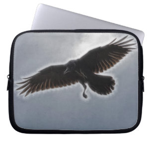 Raven's Descent Fractal Print Laptop Sleeve