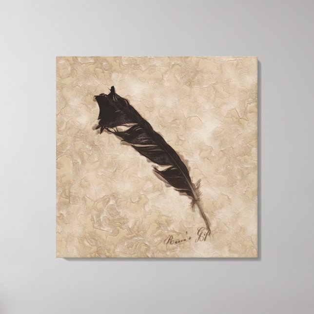Raven's Feather Bird-lover Crow design Canvas Print (Front)